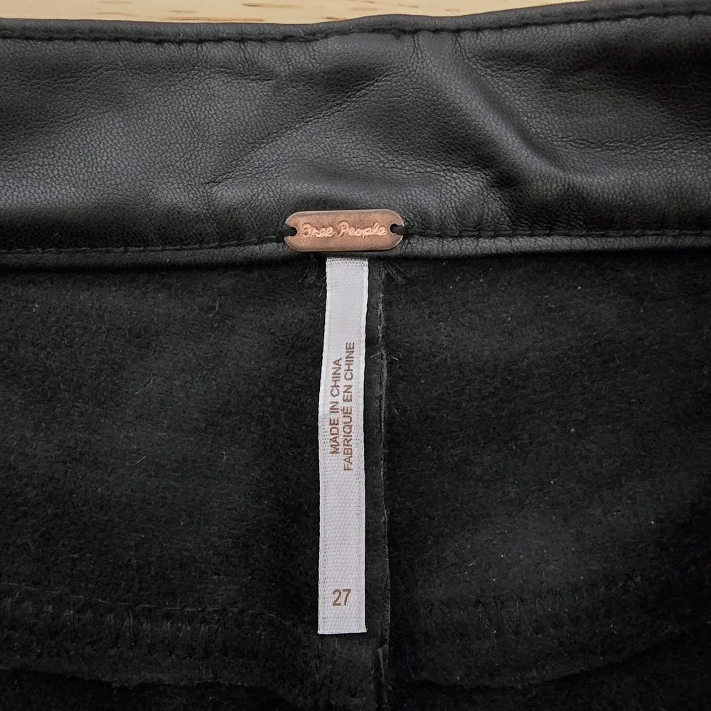 Free People Pants Womens 27 Black‎ Faux Leather Coated Skinny Jeans OB831109